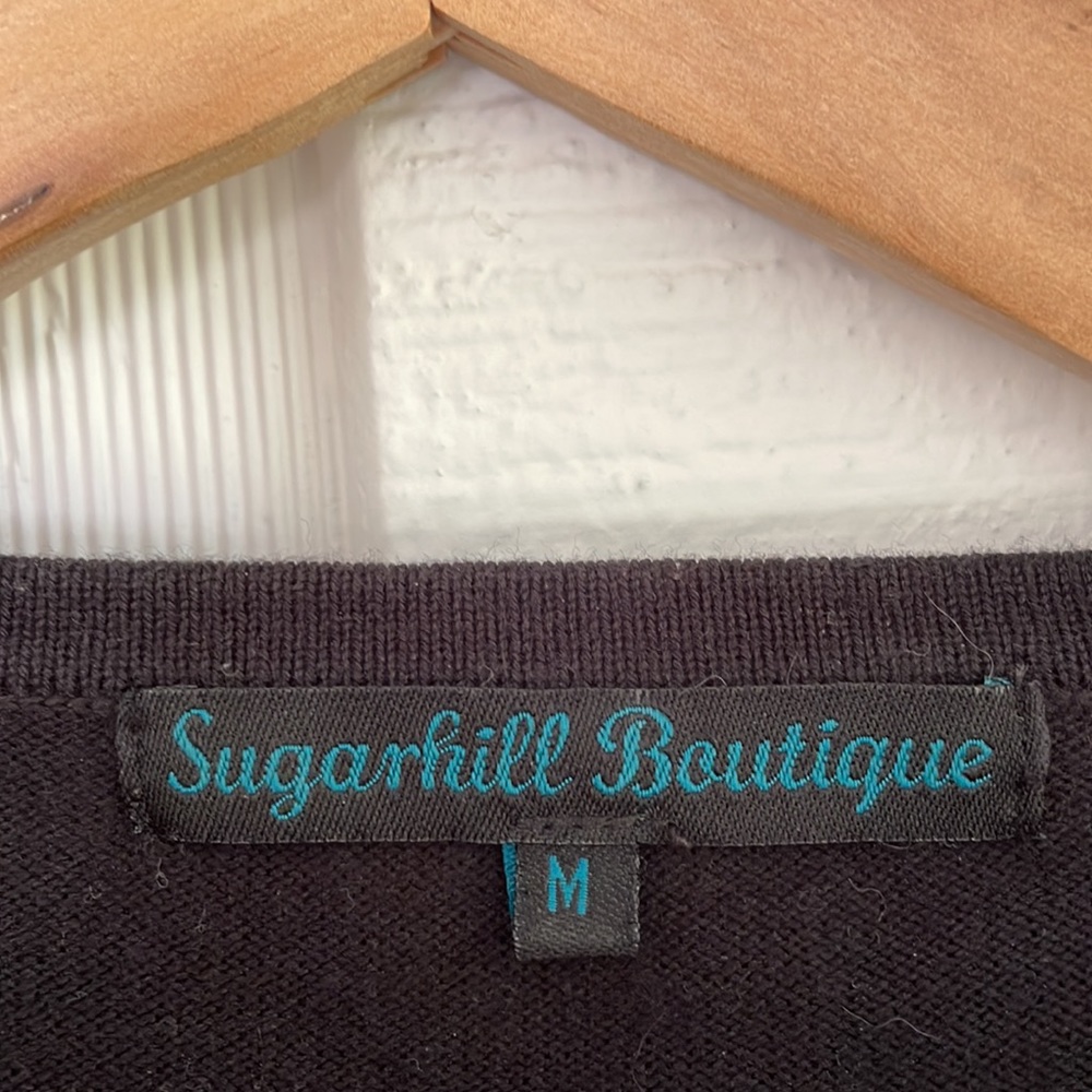 Sugarhill Boutique Navy Cream Dusty Rose Top Sweater - Picture 4 of 6